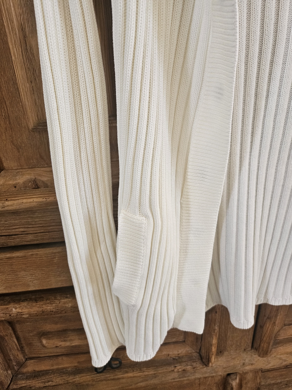 Moda International Off-White Ribbed Snap Button Cardigan - XS - Picture 6 of 8